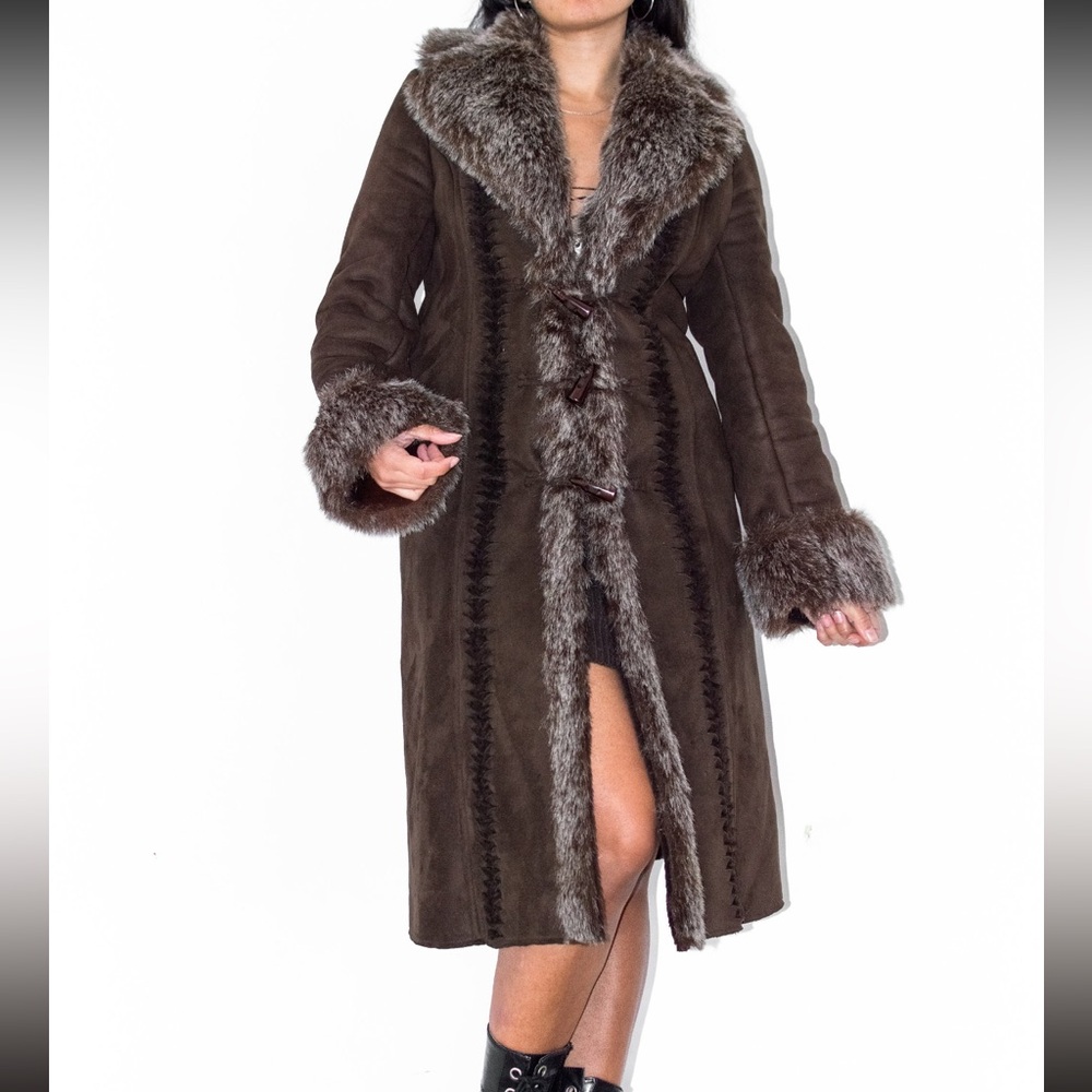 Vintage Brown Long Afghan Coat